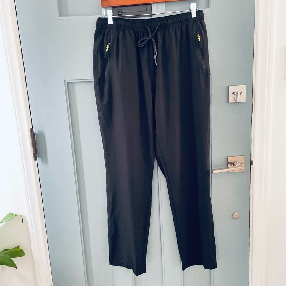 TRAVEL TOGETHER WITH YOU Lightweight black men's sweatpants quick drying Size34